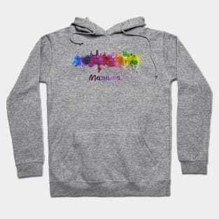 Manama skyline in watercolor Hoodie